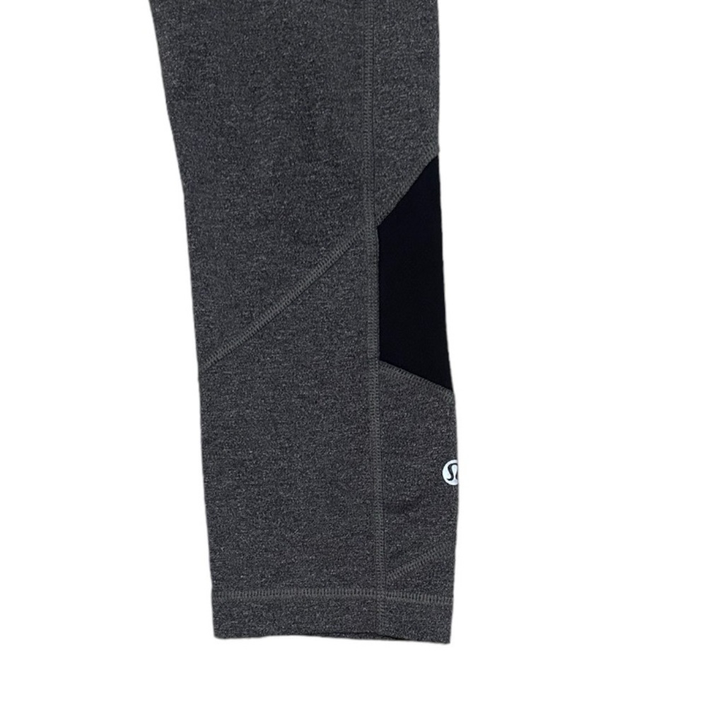Lululemon Pace Rival Crop 19" Mid Rise Leggings Heathered Black Slate Sz 6 - Picture 8 of 12